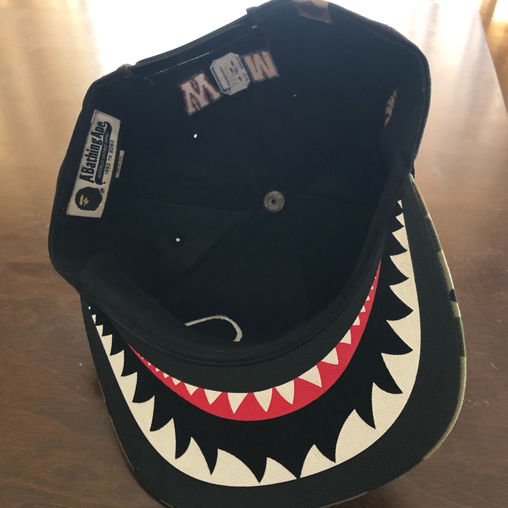Bape Shark Snap Back Hat 100% Authentic - image 3